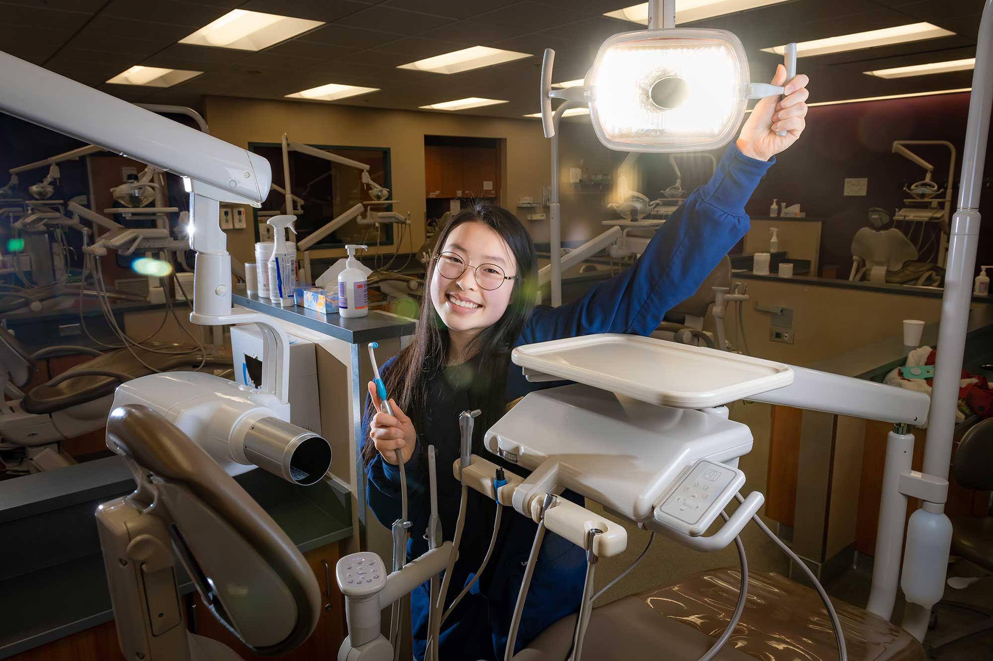A student in the UAA dental lab.