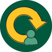 icon of arrow in a circle with user at beginning