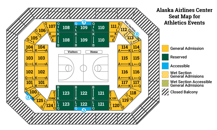 Seating map of AAC during Athletic events.