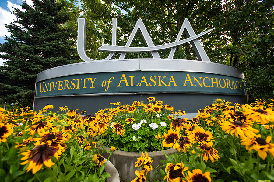 UAA welcome sign in spring