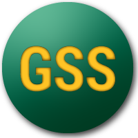 Green circle with gold "GSS" in center.