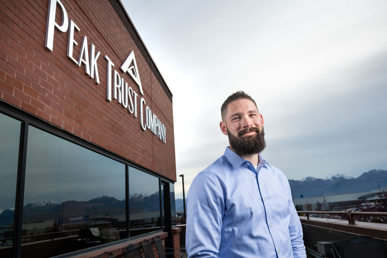 UAA logistics and supply chain management alumnus Matthew Blattmachr, president and CEO of Peak Trust Company (Photo by James Evans / University of Alaska Anchorage)