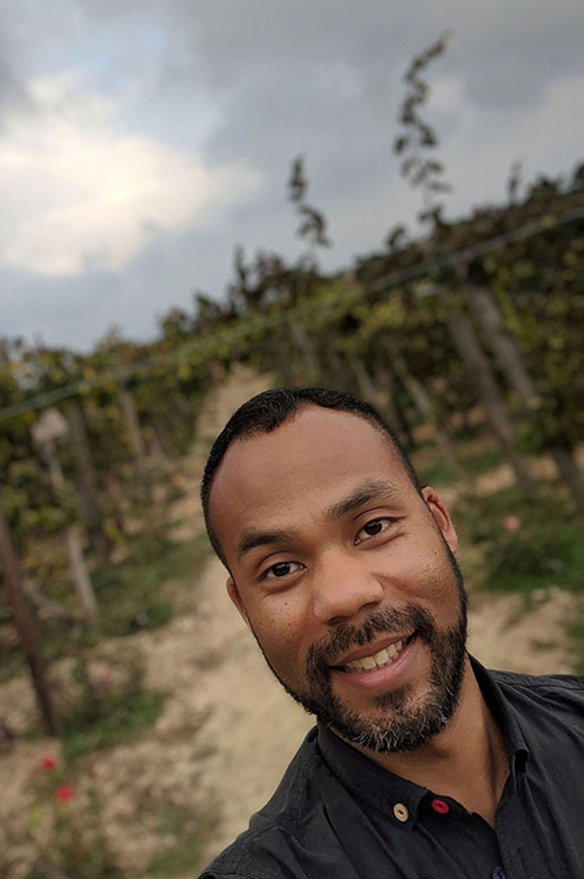 Ken Dillon in a vineard