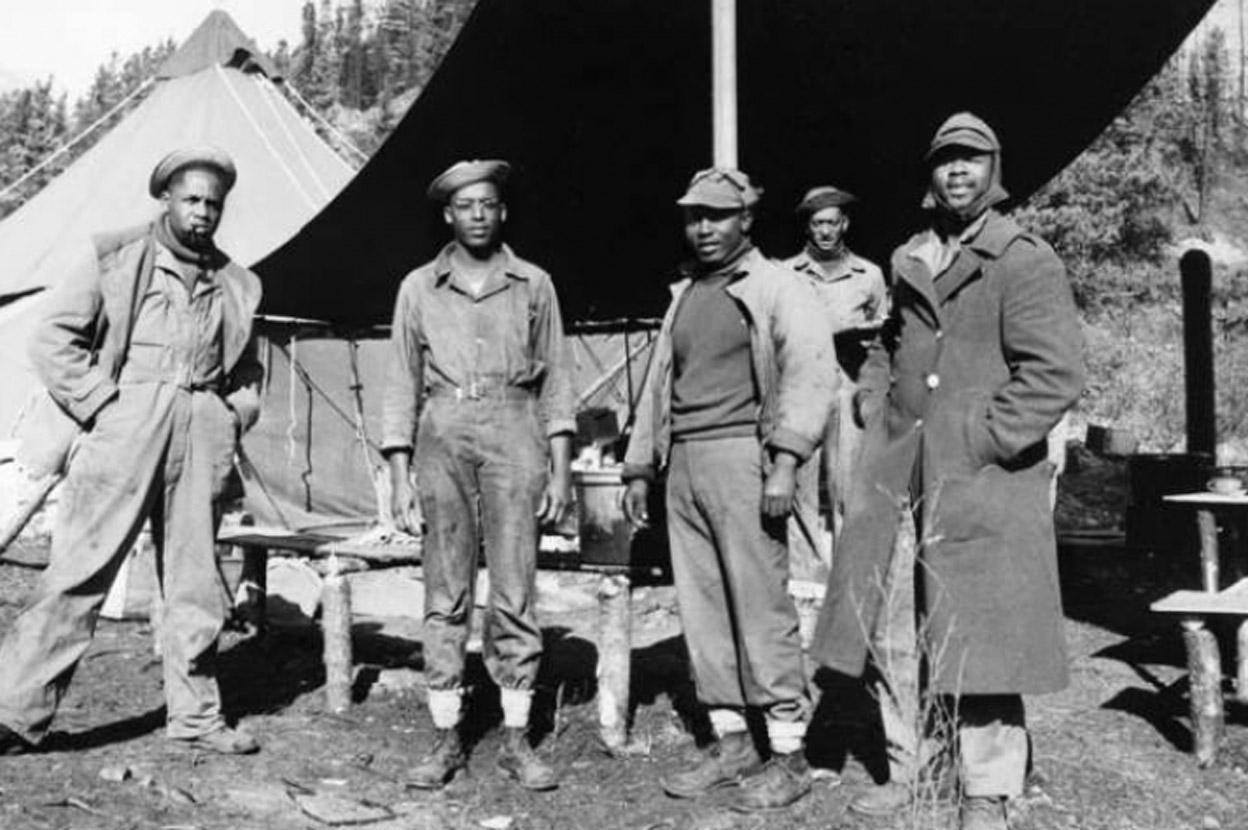 Black and African American soldiers with the U.S. Army Corps of Engineers in September 1942