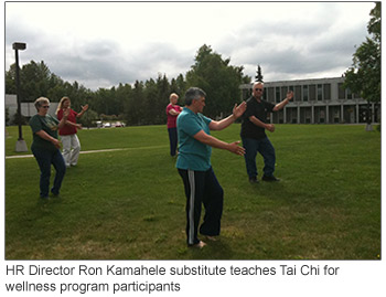 HR director Ron Kamahele instructs Tai Chi