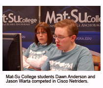 Mat-Su College students Dawn Adamson and Jason Warta competed in Cisco Netriders