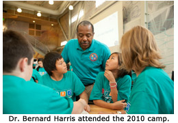 Dr. Bernard Harris at the 2010 science camp. 