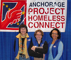 Project Homeless Connect volunteers Armstrong, Powell and MacAlpine