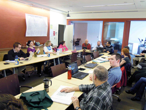 Drs. Causey, Soromotin, and Tolstikov lecturing to UAA and University of Kansas students in the course 'Environmental Problems of the North.'