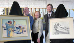 Mat-Su staff and faculty pose with newly acquired artwork