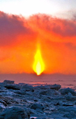 Taken near winter solstice off Point Woranzof, by Michael Conti