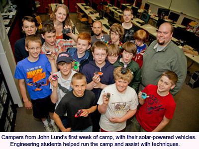 Electrical engineering professor John Lund ran two one-week Engineering Camps.