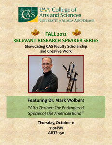 Mark Wolbers presents 'Alto Clarinet' lecture and music demo, Oct. 11