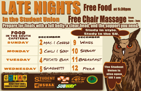 Late Nights in the SU continues Dec. 9-12