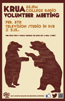 KRUA volunteer meeting, Feb. 8