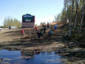 Tree planting at Mat-Su College Tree planting at Mat-Su College
