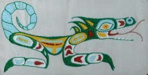 An embroidered Seawolf from 1977