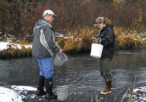 Dave Chilcote and UAA student Maio Nishkian Dave Chilcote and UAA student Maio Nishkian
