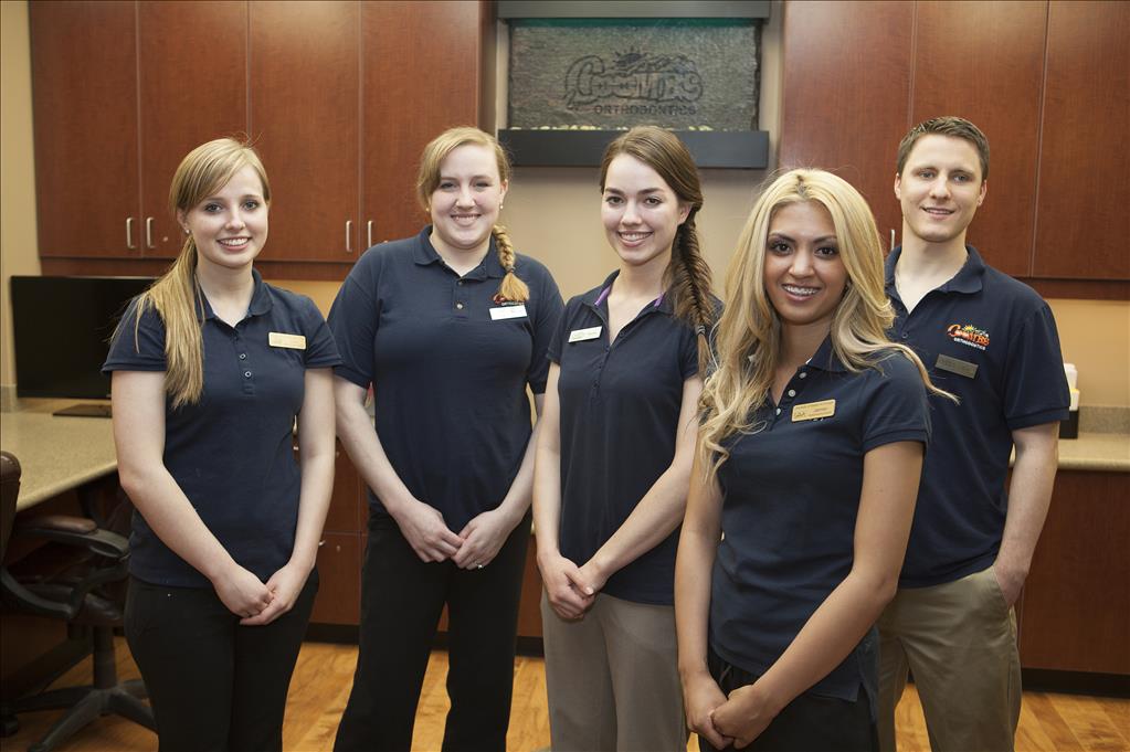 Coombs Orthodonics staff: From left to right, Lore Malone, Sheree Wilson, Alyssa Troutman, Jasmen Ritter and Paul Raines. 