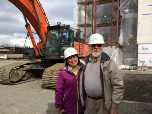 Ted Trueblood with Alumni Emerging Leader recipient (and former employee of TNH) Virginia Groeschel on a tour of the new College of Engineering building at UAA. (Photo courtesy of Beth Rose/University of Alaska Anchorage)
