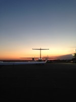 Ash and Graham landed next to 747s and cargo jets at Edmonton, Alb. Photo by Ash Burrill.