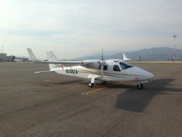 The TECNAM takes another daily pit stop in Missoula International Airport in west Montana. Photo by Ash Burrill.