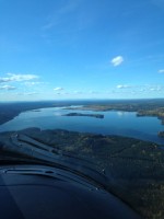 The view over Watson Lake in Yukon Territory during Ash's week-long aviation road trip. Photo by Ash Burrill.