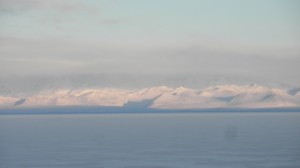 The view over the Ross Ice Shelf from McMurdo Station. Photo provided by Mark Peterson.