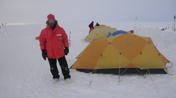 I Am UAA: Mark Peterson in -20° F weather, at the required "Happy Camper" survival training camping trip on the Ross ice shelf. Photo provided by Mark Peterson.