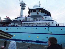 Dockside view of the Sikuliaq, a research vessel. (Photo by German Baquero)