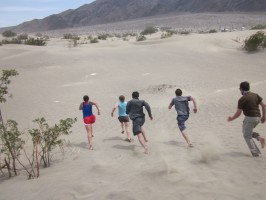 Students take off across Death Valley on their summer geology trip (Photo courtesy of Terry Naumann).