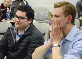 German Baquero and Sam Erickson compete in the 2015 Madison Cup at UAA.