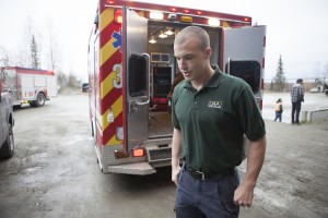 Forrest, whose mother also served as a volunteer firefighter, is working towards his EMT certifications as an emergency services major at UAA (Photo by Philip Hall / University of Alaska Anchorage).