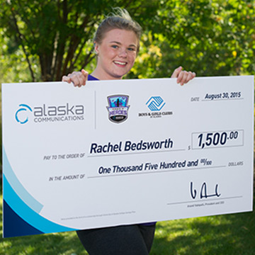 Bedworth was declared a "Hero of Summer" and earned support for college for her leadership role with Alaska foster youth. (Photo courtesy of Alaska Communications and Boys & Girls Clubs - Alaska.)