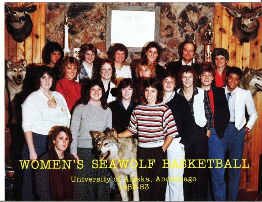 In perhaps the most ominous team photo of all time, the cheery women of the '82-'83 team surrounded themselves with taxidermy. Is it an Alaska allusion? Or a threat to opponents?