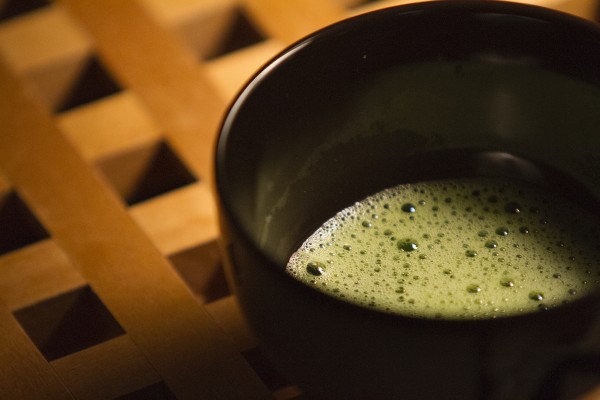 Green tea is served in bowls at UAA's "Way of the Tea Ceremony" course (Photo by Philip Hall / University of Alaska Anchorage).