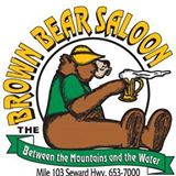 Logo for the Brown Bear Saloon at Mile 103 of the Seward Highway.
