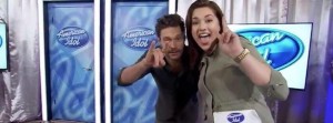 Malie Delgado poses for a photo with American Idol host Ryan Seacrest. (Photo courtesy of Malie Delgado)
