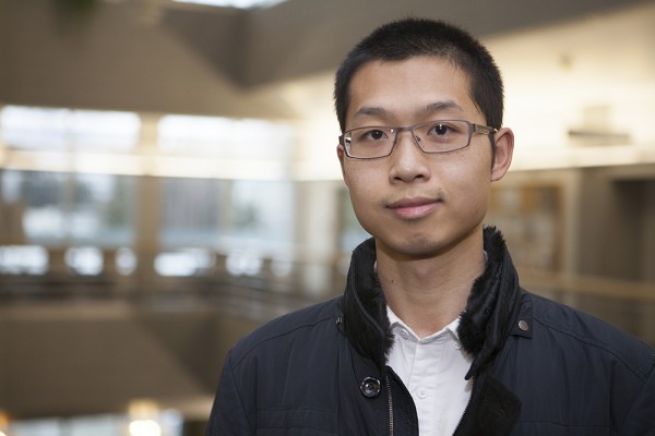 Yuqi "Deric" Wang is the first Chinese student to take part in a partnership UAA created two years ago with Nankai University. Students can receive a master's degree from Nankai and a fast-track MBA from UAA. (Photo by Philip Hall / University of Alaska Anchorage)