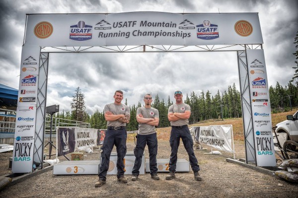 Matt, left, and his business partner Adam, right, at the USA Track & Field Mountain Running Championships (Photo courtesy of Adventure Medics).