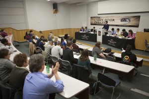 Even the six weeks of preliminary debates drew a late-night crowd (Photo by Phil Hall / University of Alaska Anchorage).
