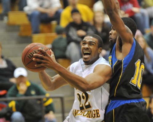 Brandon (seen here in 2010 against MSU Billings) holds the men's team record for most three-pointers made in a single game (10, as a senior against Western Oregon) (Photo courtesy of Seawolf Athletics).