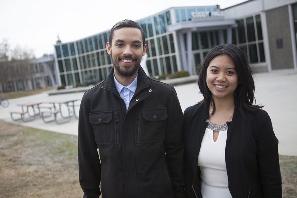 The UAA Multicultural Center's AHAINA program chose Kenyon Wright and Chelsea Parrocha to be its 2016 Man and Woman of Excellence. (Photo by Philip Hall / University of Alaska Anchorage)