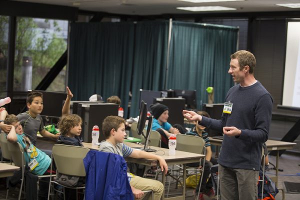 Middle school students attending UAA's summer engineering academies this week learn about electrical currents as they fry foods. (Photo by Theodore Kincaid / University of Alaska Anchorage)