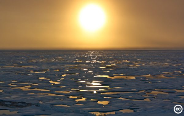 Sunsets started to tease the Arctic horizon as scientists on board the U.S. Coast Guard Cutter Healy headed south in the Chukchi Sea during the final days collecting ocean data for the 2011 ICESCAPE mission. NASA image.