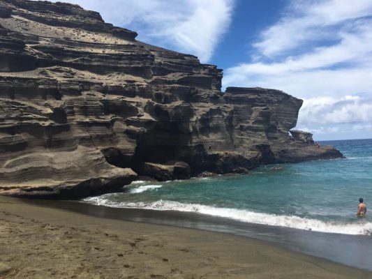 The beach is the classroom on Naumann's biannual volcanology course (Image courtesy of Kelsey Tucker).