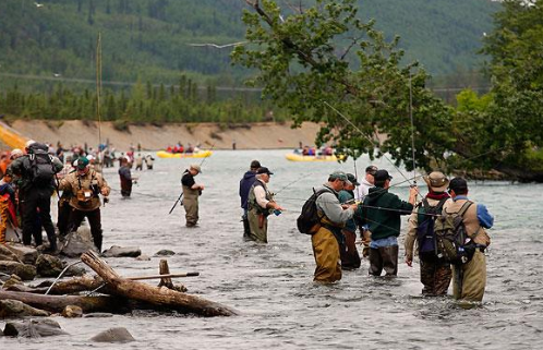Combat fishing on the Kenai