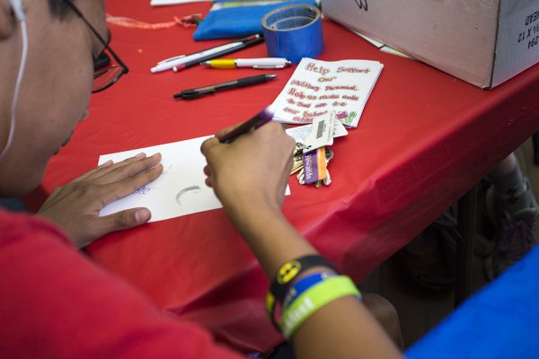 Nolan Crane is taking part in a summer academy presented by UAA Center for Human Development for teens who struggle with cognitive challenges such as autism, ADHD and difficulties with reading or social skills. (Photo by Theodore Kincaid / University of Alaska Anchorage)