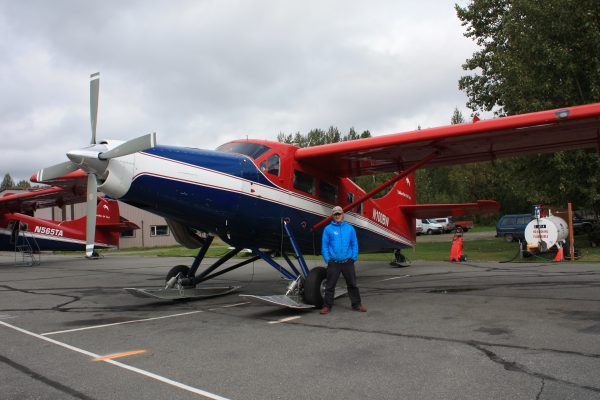 Will Boardman, A.A.S. Professional Piloting '00, B.S. Technology '00, is one of the only helicopter pilots in Talkeetna (Photo by J. Besl).