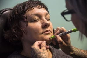 Nordlum received her tattoo in 2015 during a Polar Lab event sponsored by Anchorage Museum (Photo by Michael Conti / Anchorage Museum).